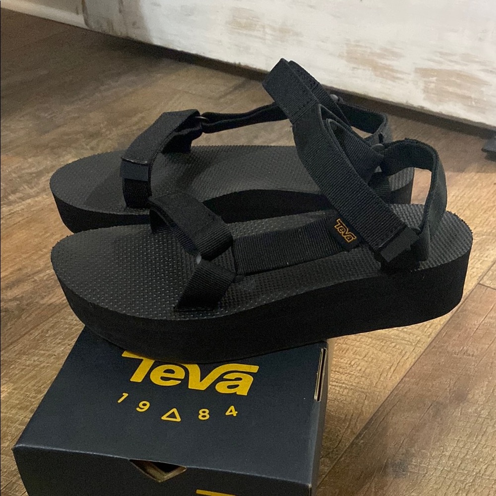 Teva Black Elevated Sandals